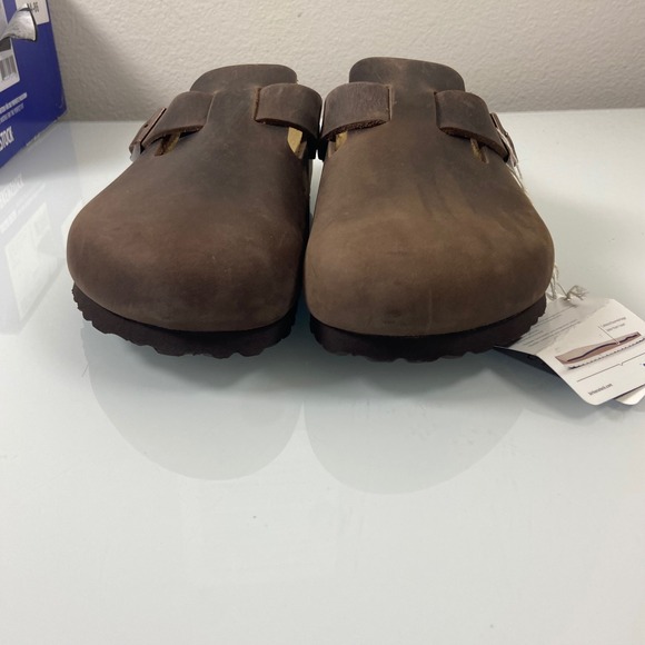 Birkenstock Size 40 M7 W9 Boston BS Soft Footbed Leather Clogs Dark Brown NEW - Picture 5 of 11